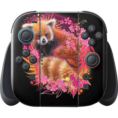 Red Panda with Flowers by Sheena Pike Nintendo Switch 2 (2025) with Joy-Con Skin